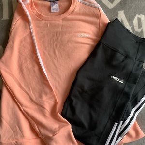 Adidas light weight sweater and leggings nwot
